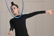 Anna Vakulenko during an exercise with a hoop