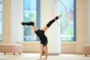 Olga Chernykh during an exercise with the hoop