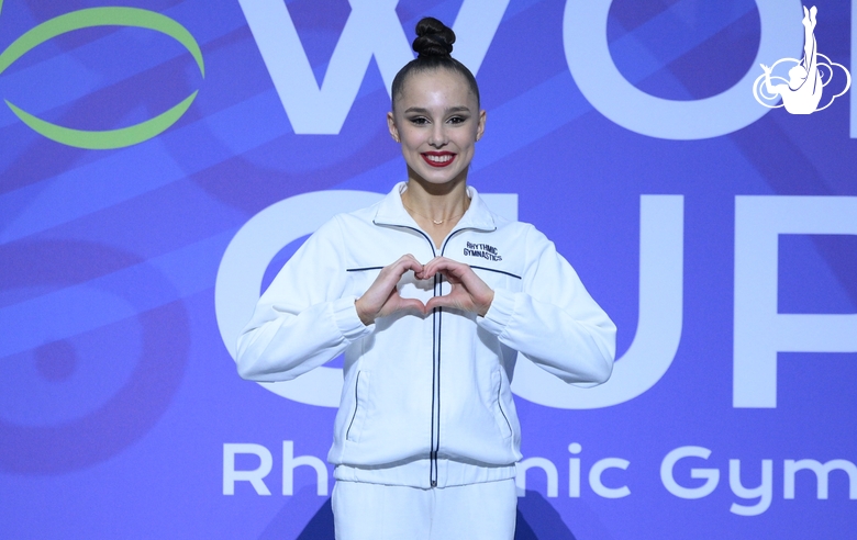 Mariia Borisova during the award ceremony