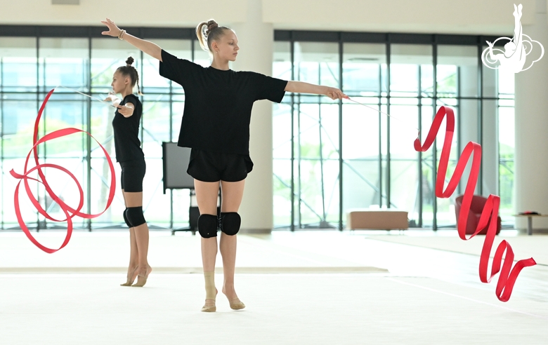 Gymnast from Belgorod  during an exercise with a ribbon