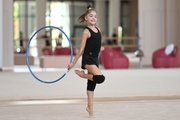 Ksenia Savinova with a hoop during training