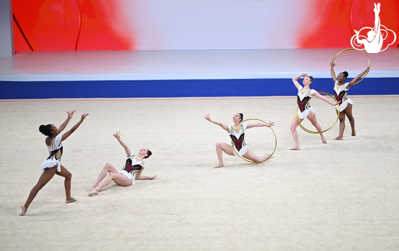 South African team during the hoops exercise