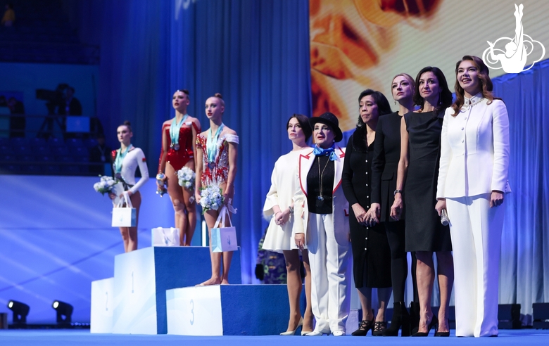 Olympic champion Alina Kabaeva at the awards ceremony