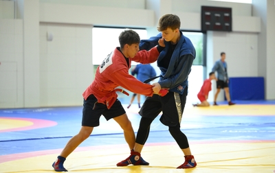 Russian youth sambo team training camp
