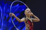 Ksenia Savinova during an exercise with a hoop