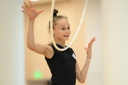 Yana Zaikina during an exercise with the hoop