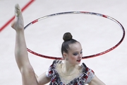 Anna Kamenshchikova (Belarus) during an exercise with a hoop