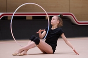 Miroslava Monina during an exercise with a hoop