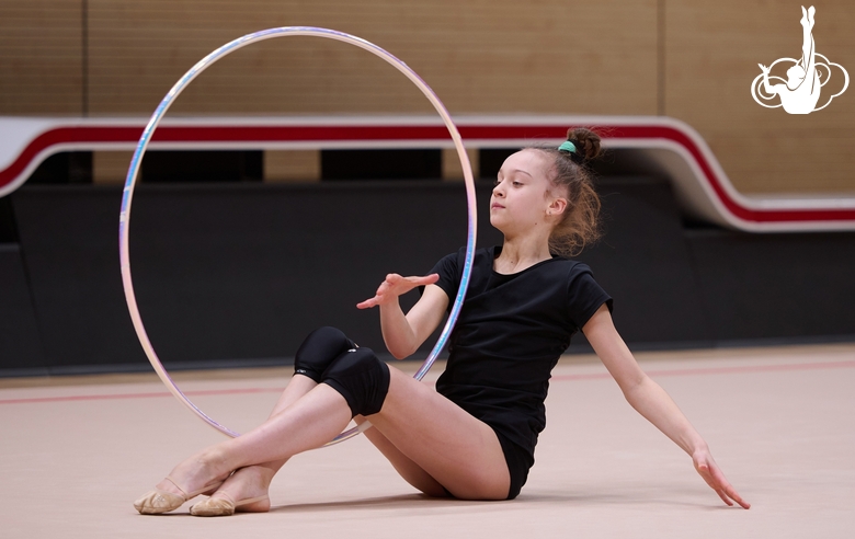 Miroslava Monina during an exercise with a hoop