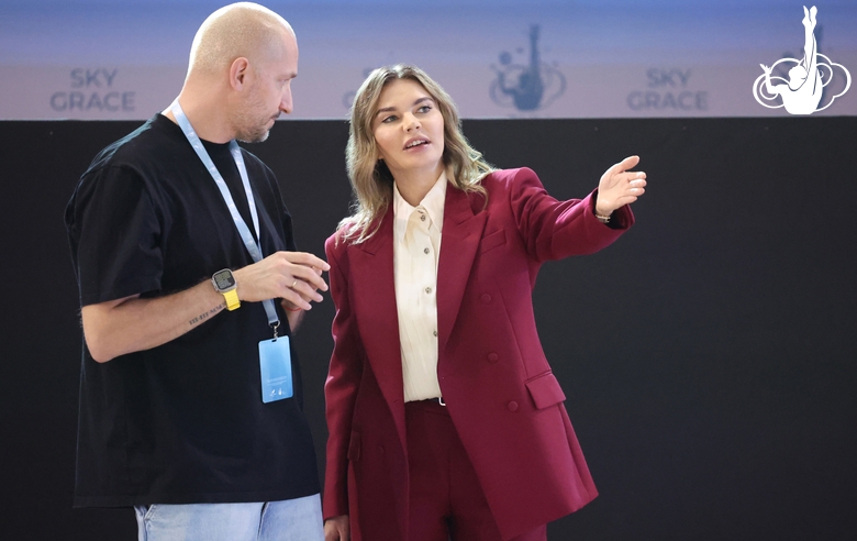 Olympic champion Alina Kabaeva at the Aspire Dome Arena before the international Sky Grace Cup tournament in Doha