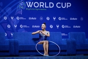 Mariia Borisova after an exercise with hoop