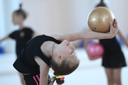 Gymnast from Belgorod during an exercise with a ball