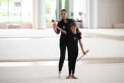 Dina Averina and Sabina Samatova during training