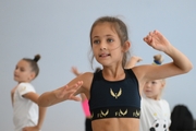 A gymnast during a dance class at the training camp in the Academy