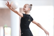 Kristina Voitenko during an exercise with a ball