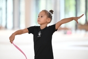 A young gymnast during training