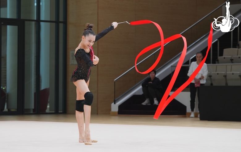 Ульяна Янус во время контрольной тренировки перед клубным чемпионатом мира AEON CUP