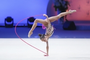 Ksenia Savinova  during an exercise with a jump rope