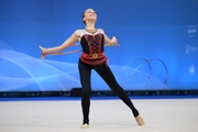 Sofia Kuryachenko during an exercise with a hoop