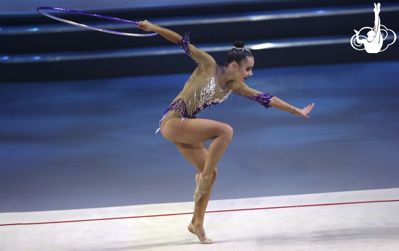 Szofia Bernat (Hungary) during exercise with a hoop