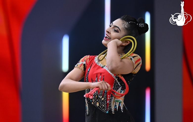 Kimaya Karle during the rope exercise