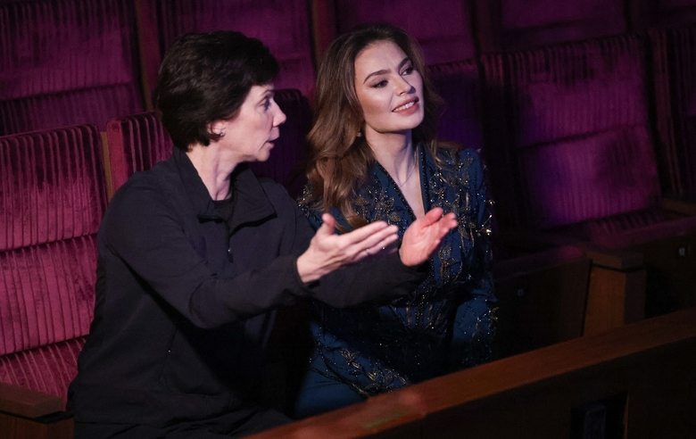 October 29, 2026. Choreographer and staging director Irina Zenovka and Olympic champion Alina Kabaeva during a rehearsal for the Alina festival in Mumbai