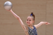 Elvira Belyaeva during an exercise with a ball