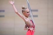 Kira Babkevich during an exercise with a hoop