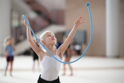A young gymnast during training