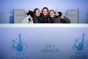 Olympic champion Alina Kabaeva, Yana Batyrshina and Evgenia Kanaeva at the Olympic Arena of Beijing University of Technology