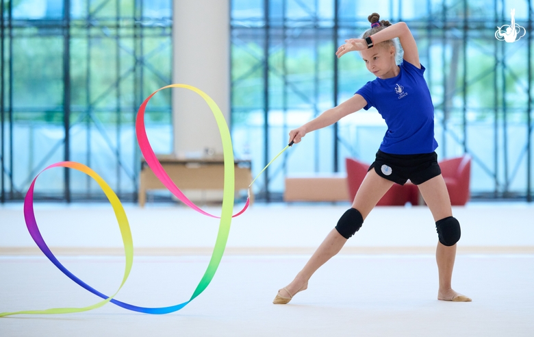 Liya Rodionova during a training session before the Young Gymnasts competition