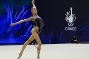 Anna Vakulenko during an exercise with a jump rope