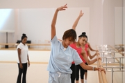 Choreographer Ekaterina Belova during a class with gymnasts from India