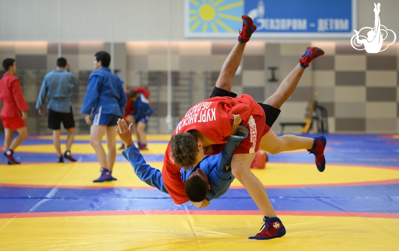 Participants of the training camp during training at the Martial Arts Academy