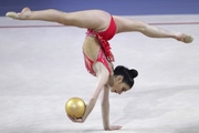 Ketevan Arbolishvili (Georgia) during an exercise with a ball