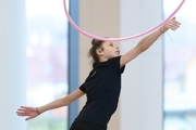 Karolina Tarasova during an exercise with a hoop