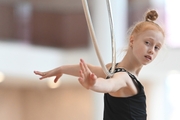 Olga Chernykh during an exercise with a hoop