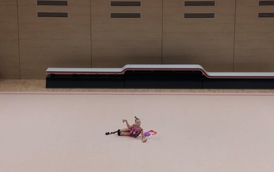 A fragment of Eva Kononova's training session with Olympic champion Alina Kabaeva