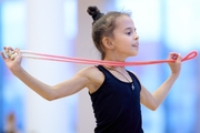 Sabina Samatova during an exercise with a jump rope