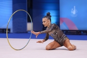 Anastasia Vlasenko during an exercise with a hoop