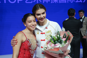 November 17, 2025. Olympic champion Alina Kabaeva with gymnast from Columbia at the Sky Grace Cup International Tournament and Beijing Top Open 2025