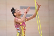 Karolina Tarasova during an exercise with a jump rope