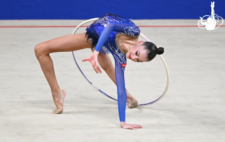 Ulyana Yanus during the hoop exercise