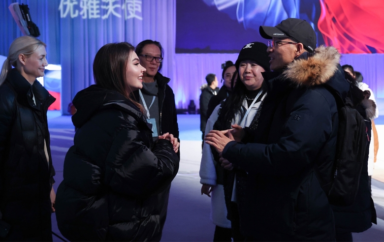 December 13, 2023 Olympic champion Alina Kabaeva at the Olympic Arena of Beijing University of Technology ahead of the start third international Sky Grace tournament