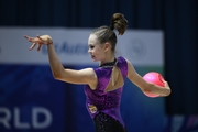 Vera Tugolukova during an exercise with ball