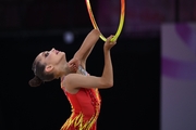 Ksenia Savinova during an exercise with a hoop
