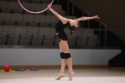 Karolina Tarasova during an exercise with a hoop during floor testing