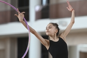 Valeria Medvedeva  during an exercise with a hoop at training