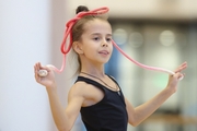 Sabina Samatova during an exercise with a jump rope