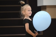 Young gymnast during training